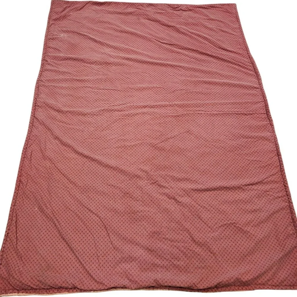 MCM VTG 1950s Korean Mink Peach‎ Pink Floral Blanket Coverlet Twin Heavy 58x81